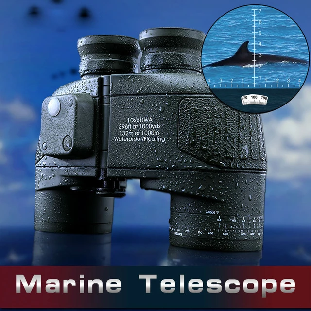 Cheap 2016 New 10x50 Binocular Telescope Long Range Rangefinder Compass Professional Telescope Waterproof Nitrogen Powerful Binoculars
