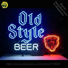 Неоновая вывеска для N ew старый стиль медведь неоновый сигнал лампы пивной бар украшение для паба неоновая трубка вывеска ручной работы рекламированная вывеска витрины магазинов