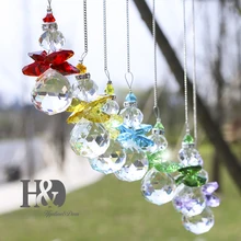 H& D 7 шт. хрустальный шар Подвеска Радуга Висячие солнечные Ловец ручной работы рождественские стеклянные украшения дома свадебные украшения, аксессуары