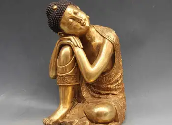 

China folk Bronze copper Meditation Shakyamuni Amitabha Buddha Sakyamuni Statue