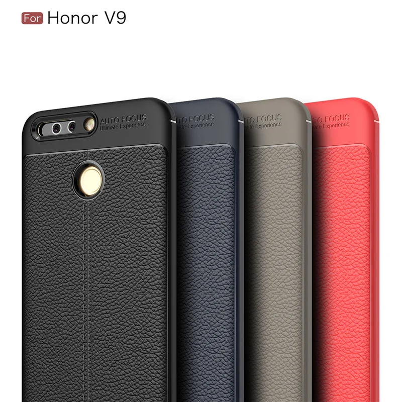 

Luxury Litchi Grain Silicon Leather Cases For Huawei Honor V9 Play Soft TPU Silicon Shockproof Capa For Huawei Honor V9 Cover