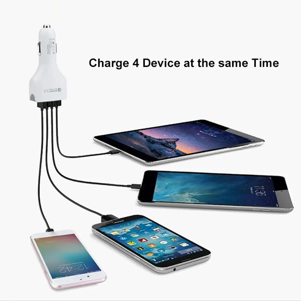 

Universal QC3.0 4 USB Ports Quick Charging Mobile Ph、one Car Charger Adapter