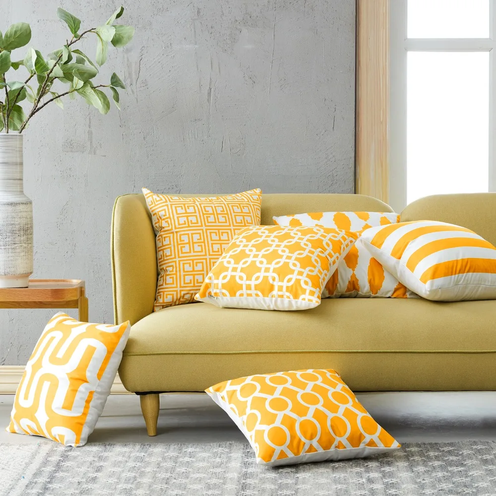 YokiSTG геометрический Желтый чехол для подушки декоративные Чехлы для подушек подушки для дивана сиденья автомобиля подушки из микрофибры домашний декор
