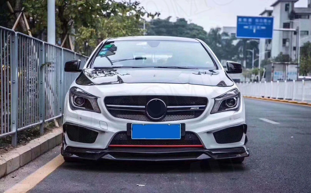 Для CLA класс углеродного волокна передний спойлер для Mercedes Benz W117 CLA180 CLA200 CLA250 CLA45 AMG R1 Стиль бампер для подбородка