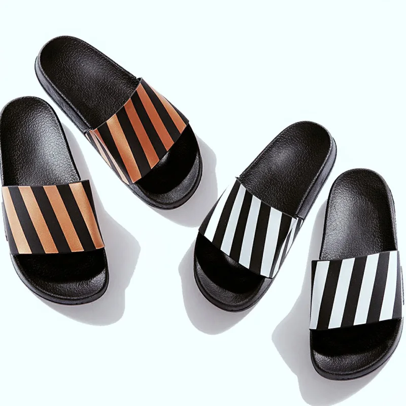 2018 mujeres zapatillas raya del oro verano slides zapatillas de baño plataforma Mujer flip flops zapatillas Mujer|Zapatillas|