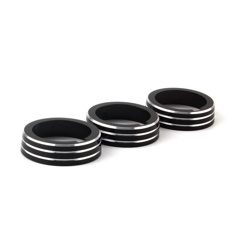 

3x BK Aluminium Air Condition Sound Switch Button Ring Trim Sticker Fit For Golf MK 7 GTI
