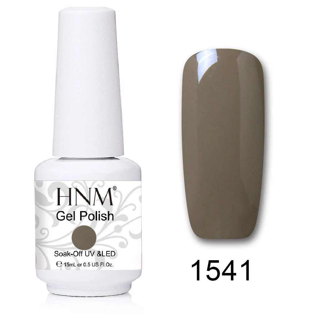 HNM 241 Colors 15ml Pure Glitter UV Gel Nail Polish Soak Off Primer LED Lamp GelLak Hybrid Varnish For Nails Art Enamel Lacquer - Цвет: 1541