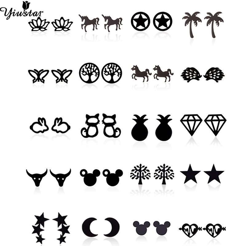 

Yiustar Animal Earrings Lovely Minimalist Mickey Earrings for Women Girls Cute Stainless Steel Stud Earring for Children Jewelry