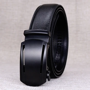 

2019 Belt For Men Black Genuine leather Casual Solid Formal Waist Belts Designer Belt Automatic Buckles XYGH05