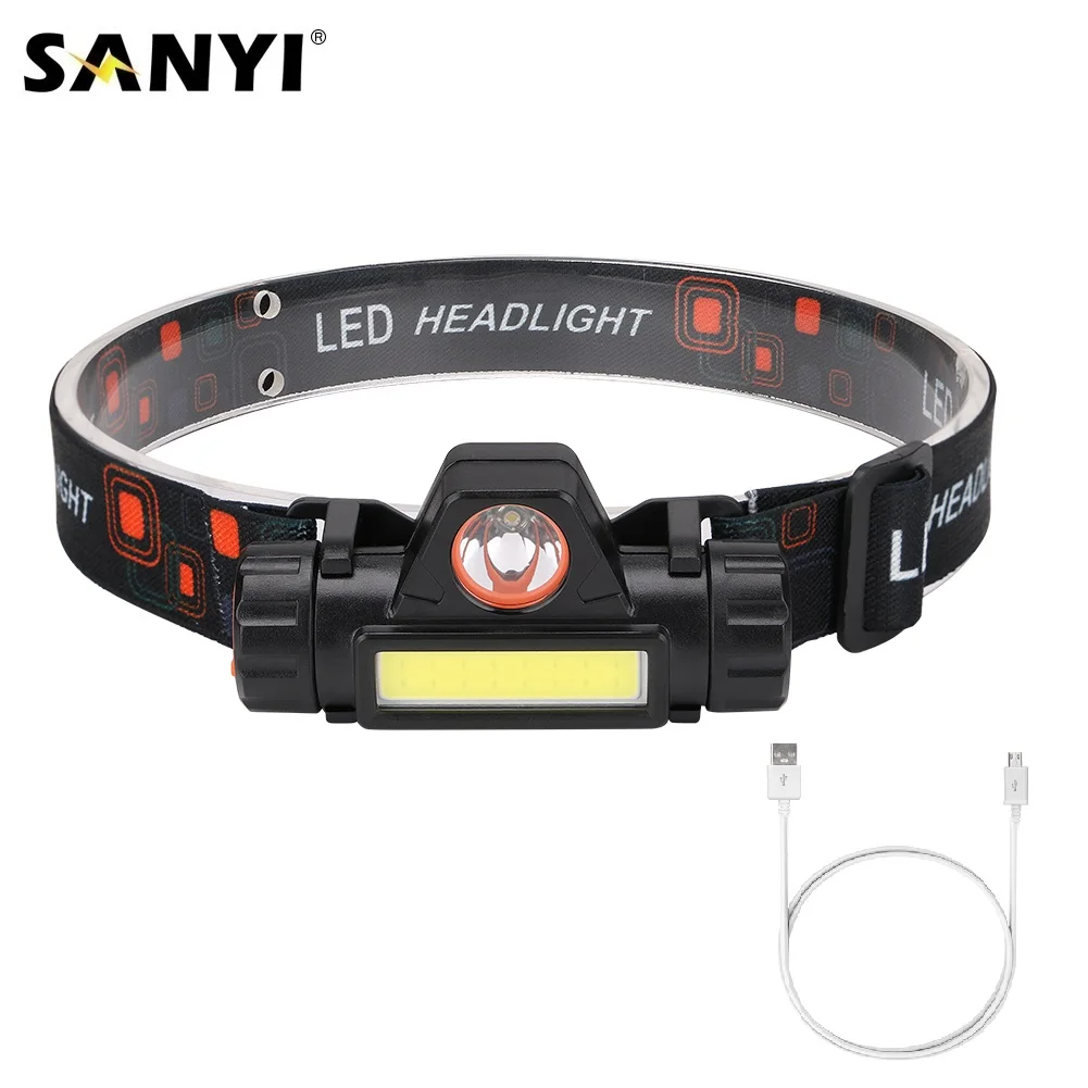 

Mini XPE COB LED Headlight Headlamp USB Rechargeable Head Lamp Magnetic Flashlight Torch Camping Hiking Night Fishing Head Light