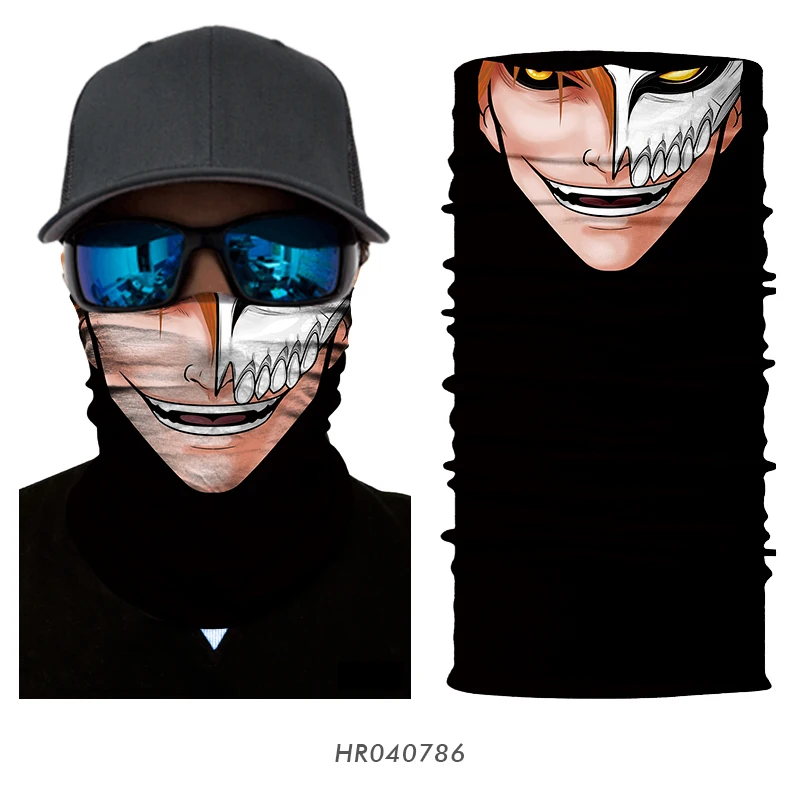 3D Seamless Multifunction Magic Comic Characters Tubular Skull Shield Face Guard Headband Bandana Headwear Ring Head Scarf Men