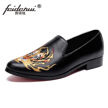 

Plus Size Fashion Round Toe Slip on Man Modern Loafers Real Genuine Leather Comfortable Moccasin Men's Banquet Prom Shoes SL266