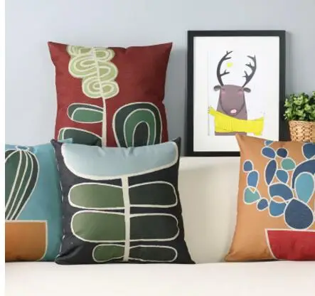 

Abstract Succulents Simple Modern Nordic Home Personalized Cotton Pillow Cover Sofa Office Cushion Cover