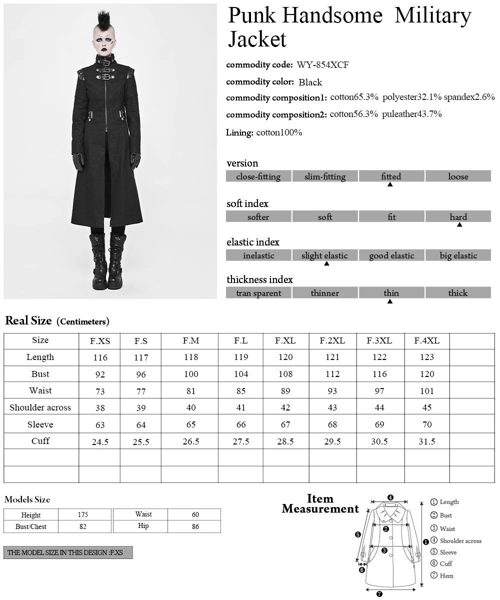 Панк Rave Рок Черный готический модные красивые мотоциклетные военные Для женщин длинная куртка пальто Косплэй WY854