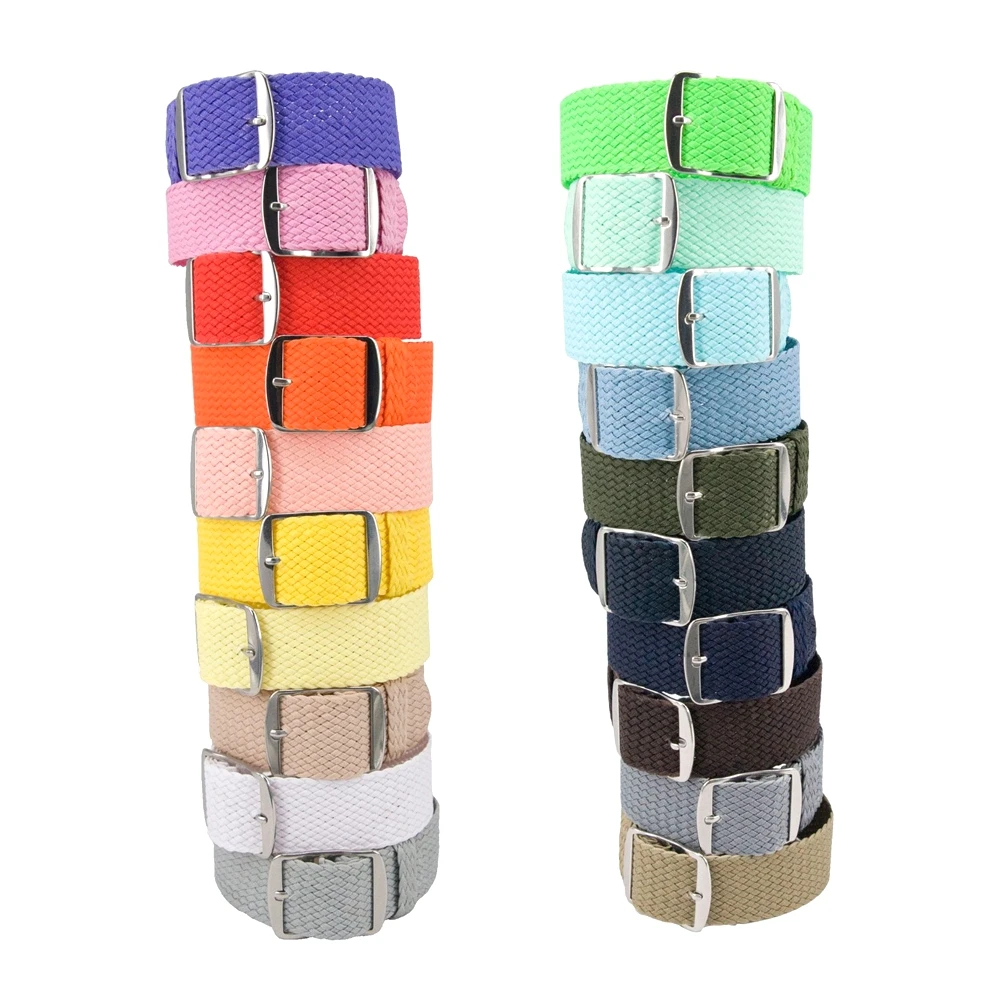 

Man Woman Casual Wrist Watch Band Nylon strap for Perlon Weave Watchband Straps New
