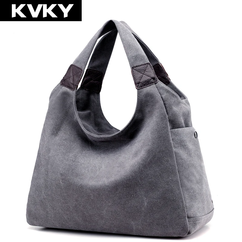 KVKY Brand Canvas Women Bag Women Handbags Fashion Design Ladies Tote Bag Female Solid Big Shoulder Bags Travel Bag Bolsos Mujer KVKY Brand Canvas Women Bag Women Handbags Fashion Design Ladies Tote Bag Female Solid Big Shoulder Bags Travel Bag Bolsos Mujer