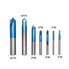 1pc 2-12mm 90 Degree Nano Blue Coated Chamfer End Mills CNC Machine Router Bit 2 Flutes End Milling Cutter Carbide End Mill 1pc 2-12mm 90 Degree Nano Blue Coated Chamfer End Mills CNC Machine Router Bit 2 Flutes End Milling Cutter Carbide End Mill
