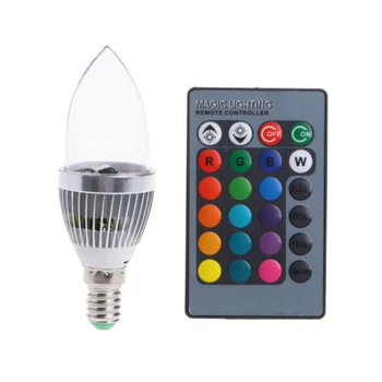 

New Hot 3W RGB LED Candle Light Bulb Lamp Colors Changing With Remote Control For Home