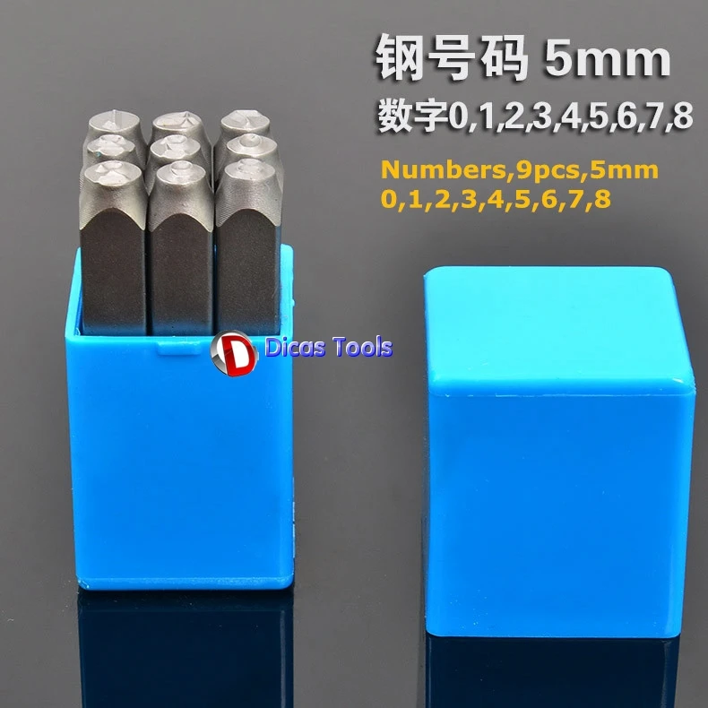 

9pcs 5mm height numbers stamp dies seal tools punch mold from 0 to 8