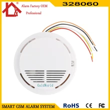 Проводной дым/пожарный детектор домашней безопасности детектор дыма датчик сигнализации для GSM PSTN охранная сигнализация