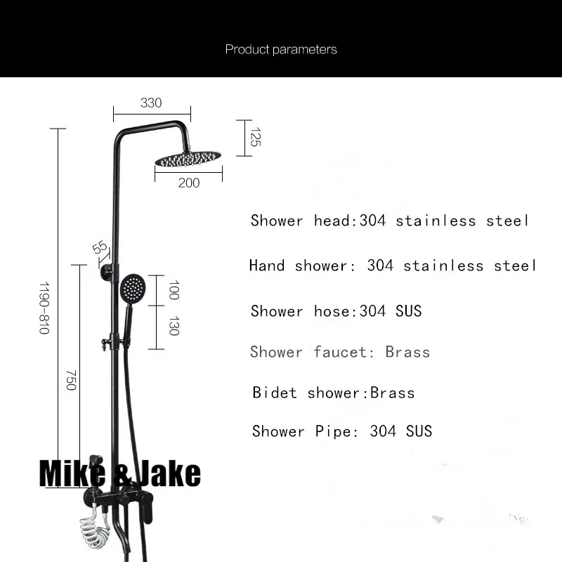 Смеситель для душа HC988 черный латунный с биде|shower mixer set|shower mixershower faucets |