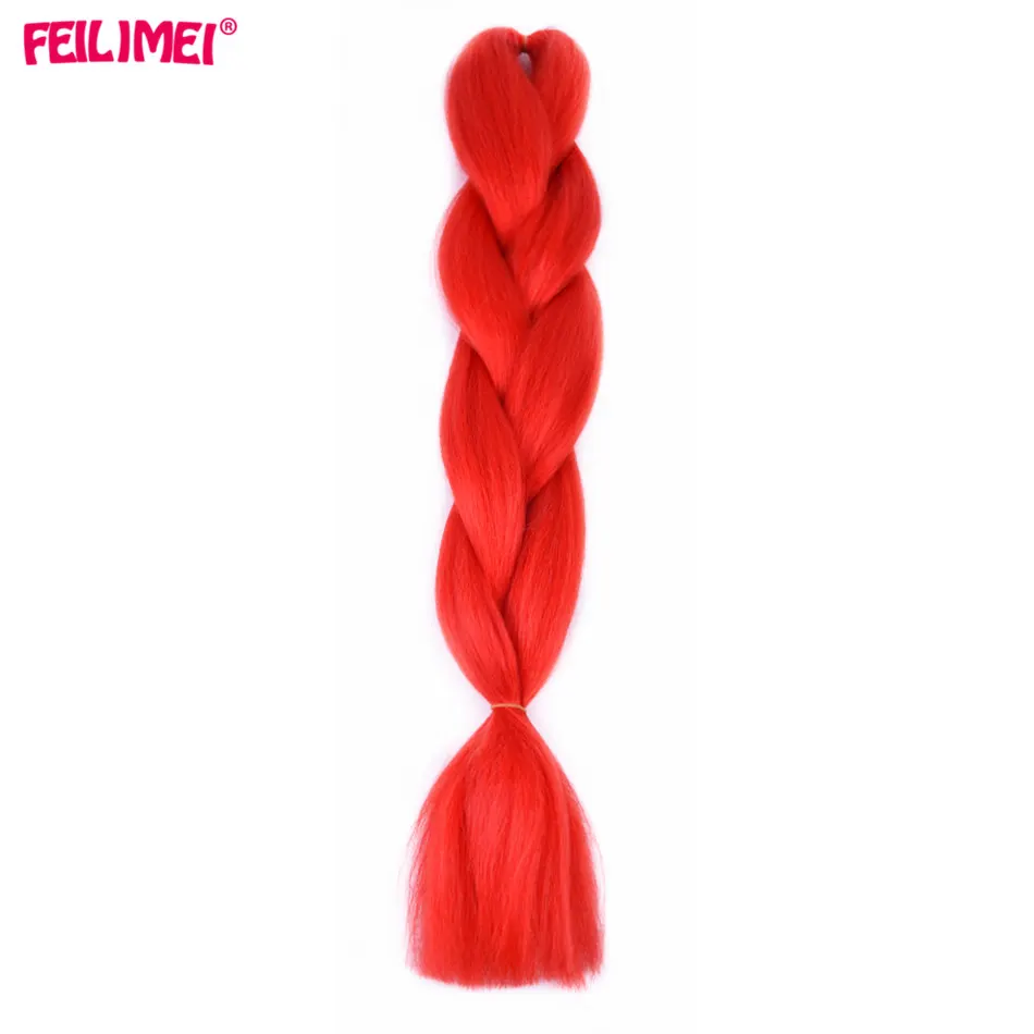 Feilimei Ombre плетение волос для наращивания синтетические два/три тонированные огромные косички черный/зеленый/серый/фиолетовый/синий/Блонд вязанные волосы - Цвет: #130