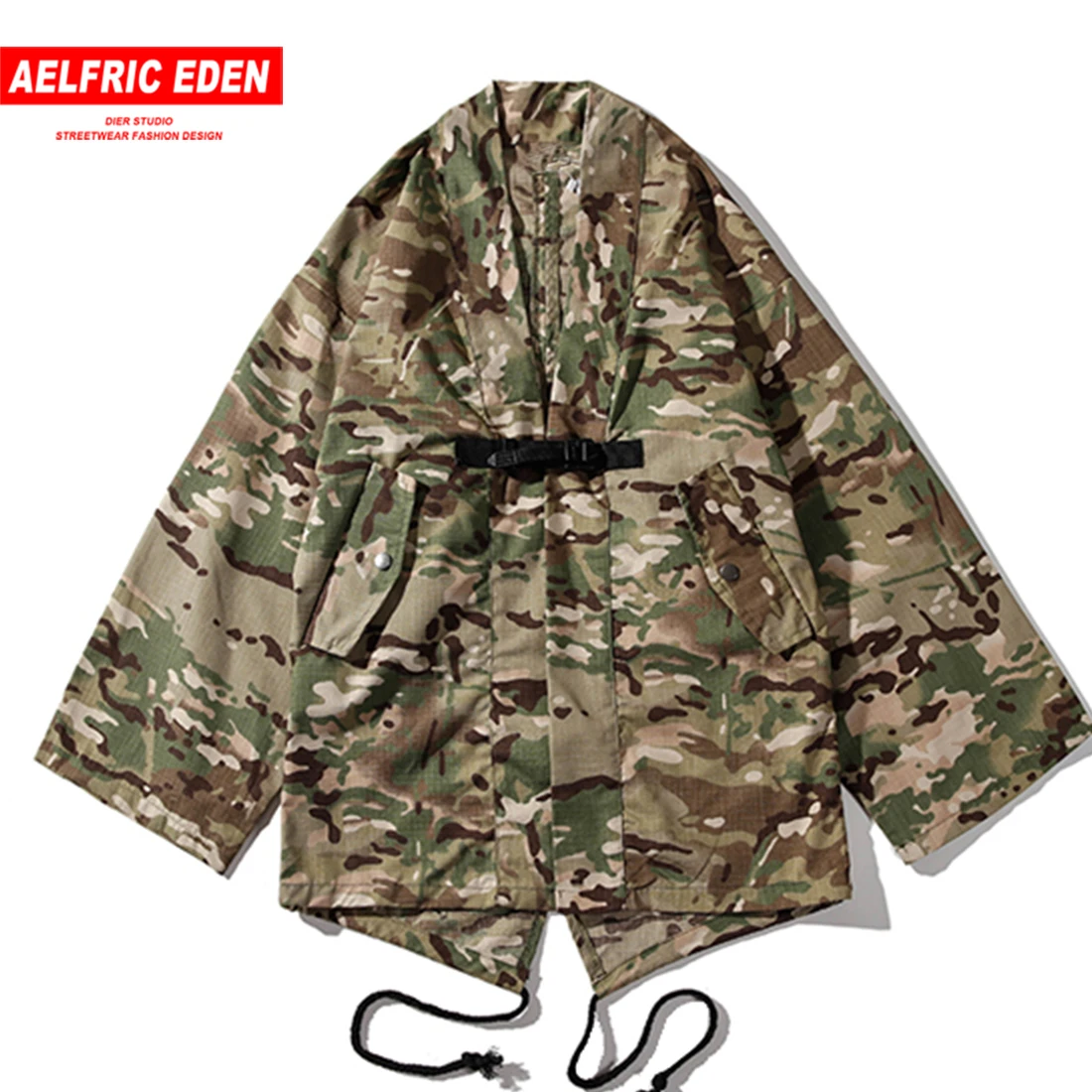 

Aelfric Eden Kimono Cardigan Jackets Mens Japan Style Hip Hop Windbreaker Camouflage Patchwork Casual Streetwear Coats Outwear