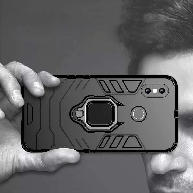 Роскошный бронированный чехол с кольцом для Xiaomi 5x 6x Mi 8 SE Max 2 3 Xiomi Redmi Note 5 6 Pro Plus