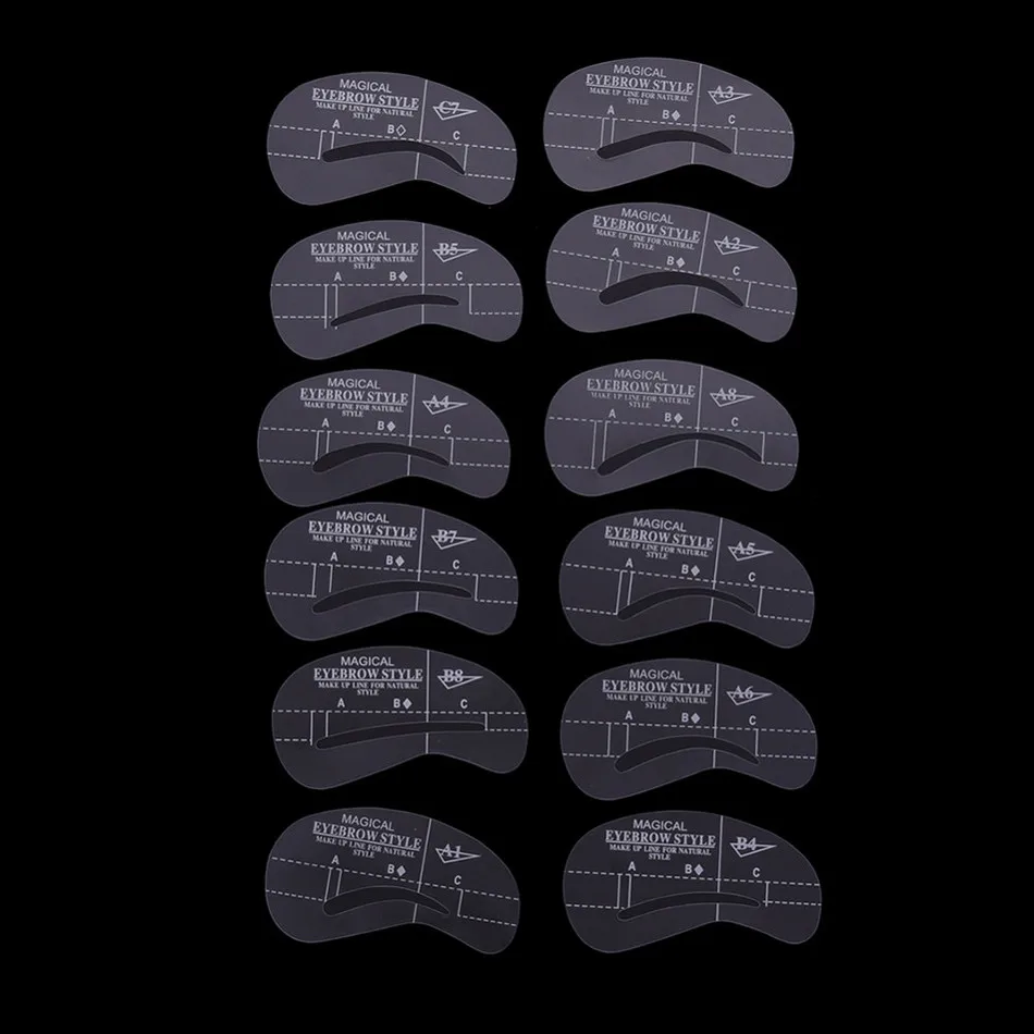 24 стиля трафареты для ухода за бровями окрашивание бровей модель набор трафаретов для коррекции для красоты трафарет для бровей Макияж брови Инструменты для укладки