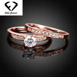 Bizuteria Кристалл Diamod кольца для женщин Свадебные простой Bague Etoile большие кольца набор 14 к розовое золото ювелирные изделия anillos де bizuteria