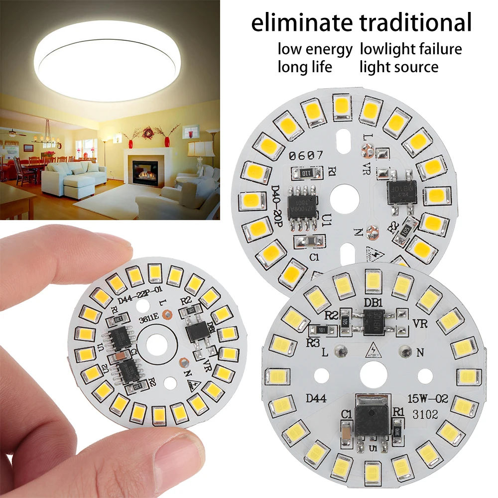 DIY светодиодный светильник AC220V, умный IC светодиодный светильник для лампы SMD 15 Вт 12 Вт 9 Вт 7 Вт 5 Вт 3 Вт, теплый белый