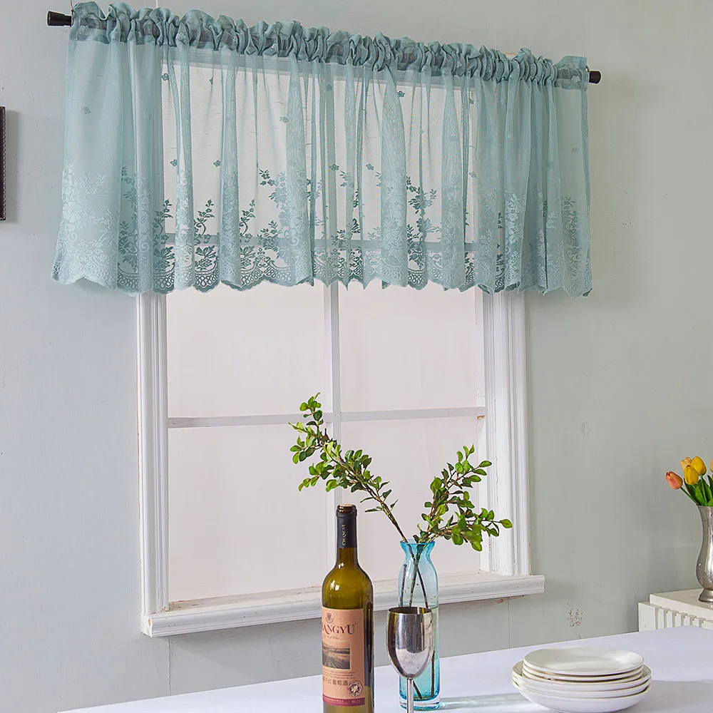 

Waffle Woven Textured Valance for Bathroom Water Repellent Window Covering Breathable Net Curtain #4B08