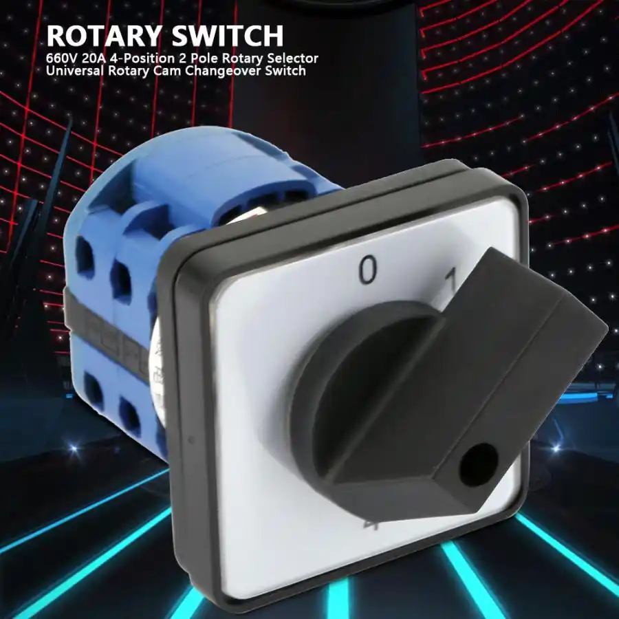 Rotary Cam Switch 4 Position 2 Pole Rotary Knob Cam Changeover Switch Electric Motor Reversing Switch 660v 20a