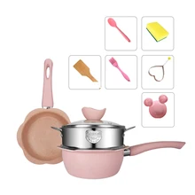 Лидер продаж жарки сковорода для готовки горшок Цвет кастрюля Керамика гриль сковорода Плита газа Алюминий горшок baby с антипригарным покрытием Емкость для молока