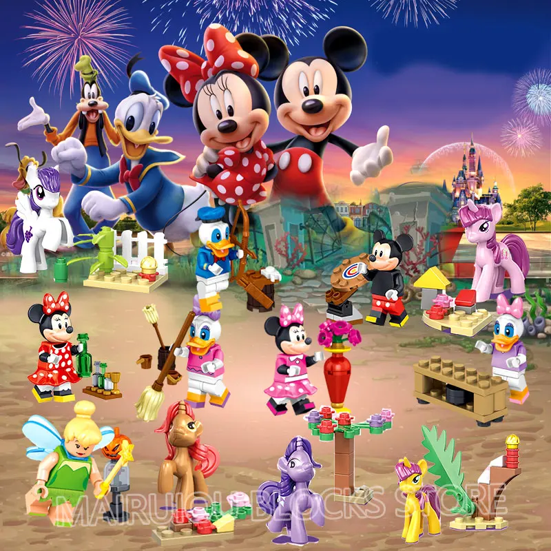 

Legoing Girls Cartoon Minnie Donald Duck Daisy Pony Batman Creator Building Blocks Toys for Children Compatible Legoings Figures