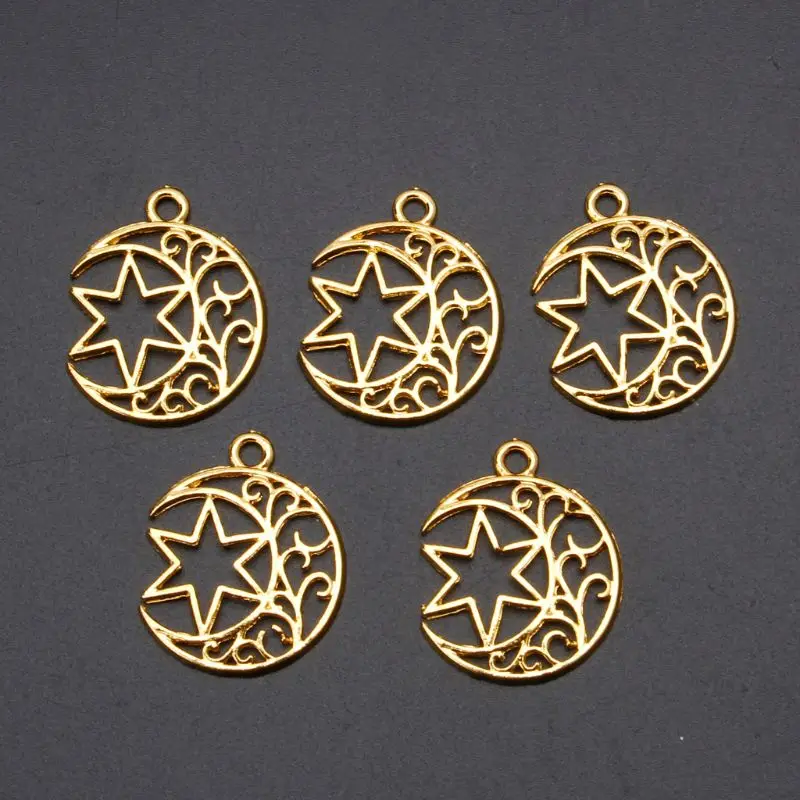 

5Pcs Moon Star Blank Resin Frame Pendant Open Bezel Setting Jewelry Making
