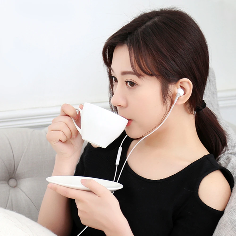 Original Xiaomi Half In Ear Earphone USB Type C Wire Control Earphone Hi Res Mijia Audio Microphone Dual Unit Sport Headset Mic