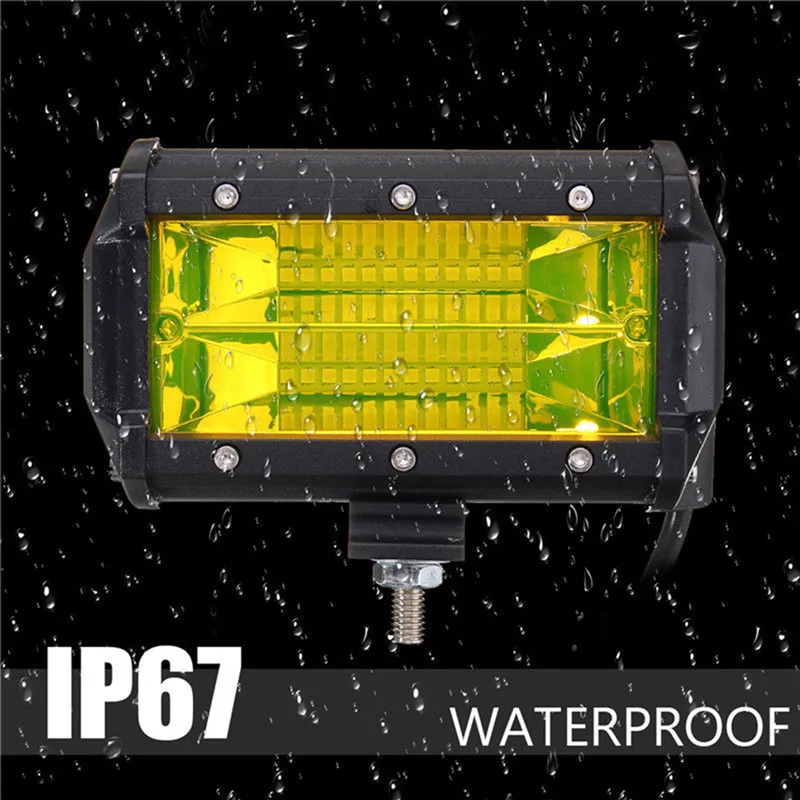 

5 inch Yellow LED Work Light Low Consumption High Bright Long Lifespan Bar Flood Beam Driving Fog Lamp SUV Offroad Truck#263682