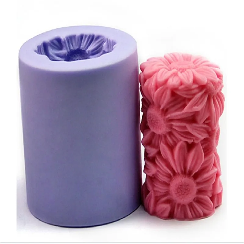 New arrival 3D candle molds Daisy flowers Silicone mold Soap mold