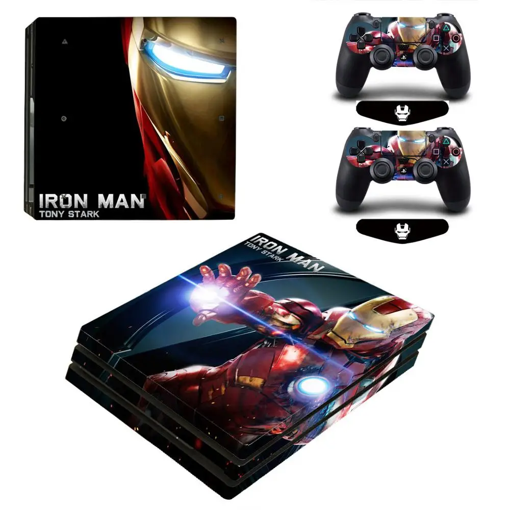 ARRKEO Marvel супер герой Железный человек виниловая Обложка Наклейка PS4 Pro Кожа Наклейка для playstation 4 Pro Консоль 2 контроллеры Скины - Цвет: Iron Man