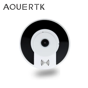 

AOUERTK 1080P Panoramic Camera Two Way Audio with SD Card Slot WiFi 360 Degree Full View WIFI Video IP Camera WiFi Mini CCTV