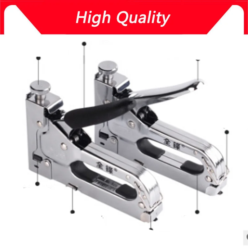 Nail staple Gun & Stapler for wood furniture, door & upholstery chrome finish with 900 nails