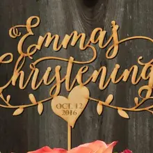 Заказной торт Топпер для крещения-имя и Дата. Пользовательские крестины w Дата торт Топпер