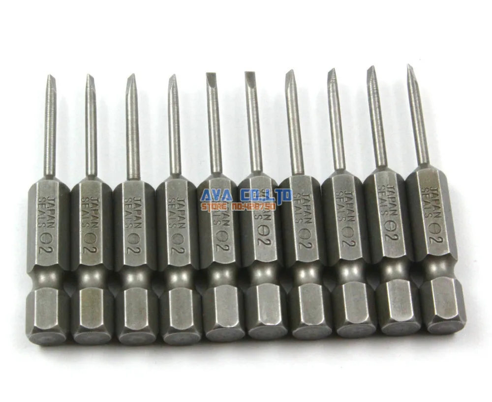 50 Pcs XJS 2mm Bit 45mm Length Plastic Handle Cross Head Phillips Screwdriver