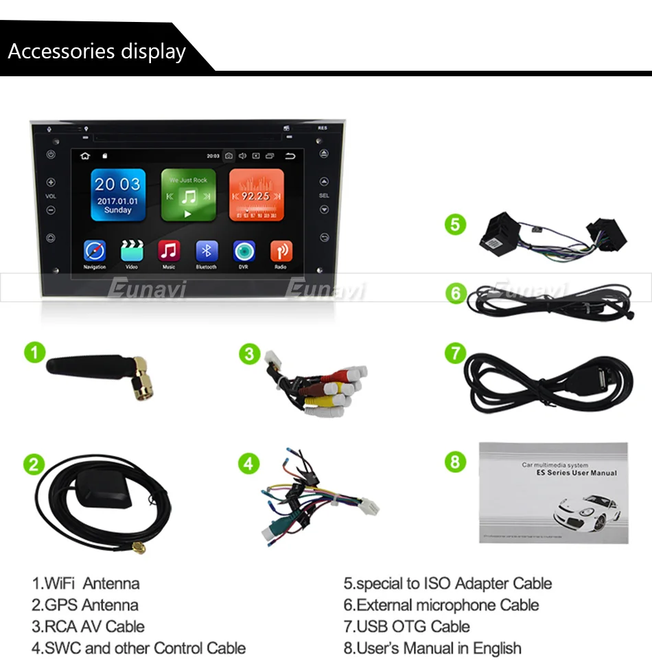 Flash Deal Eunavi Quad Core 2 din Android 9.0 Car Radio GPS Navigation Stereo for Vauxhall Opel Astra H G Vectra Antara Zafira Corsa 2G RAM 28