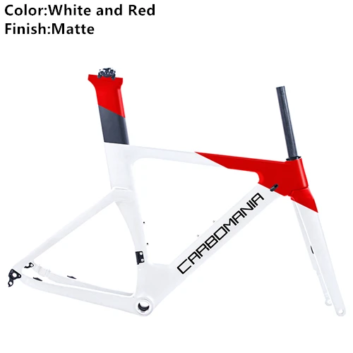 Дороги углерода рамка дисковый тормоз 700c углерода диск велосипеда Di2 механические дорожные велогонки раме велосипеда комплект через мост 12 мм - Цвет: White and Red Matte