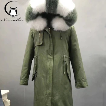 Preise Winter Jacke Weibliche Leder Mantel 100% Rex Kaninchen Liner NatĂŒrliche Echt Fox Pelz Kragen Lose Langen Mantel Pelzmantel Abnehmbare