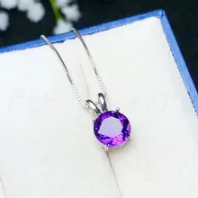 Подвеска с аметистом Природный натуральный аметист 925 серебро ювелирные украшения 0.7ct драгоценный камень# B18110201