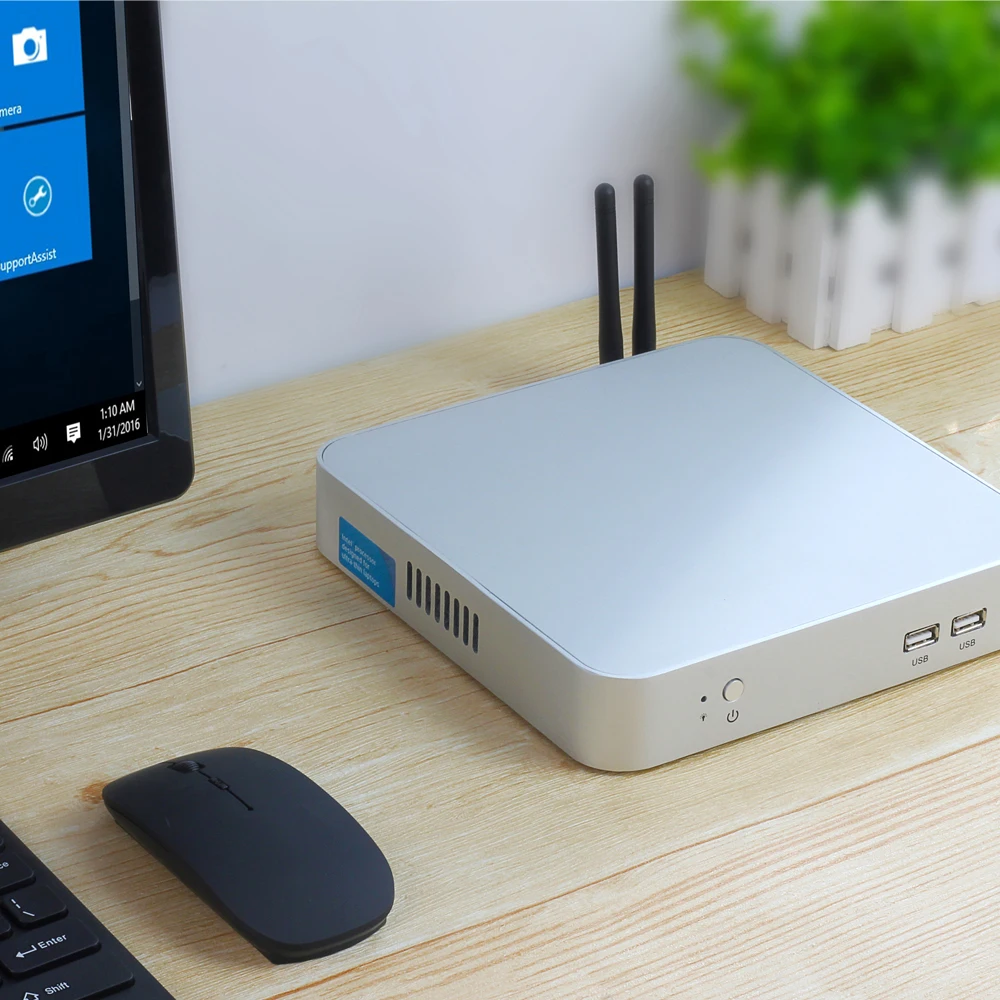 XCY Mini computadora PC Intel Core i7 7500U procesador DDR4 RAM windows 7/8 1/10 sistema linux PC de Juegos 4 K UHD HTPC HDMI VGA WiFi