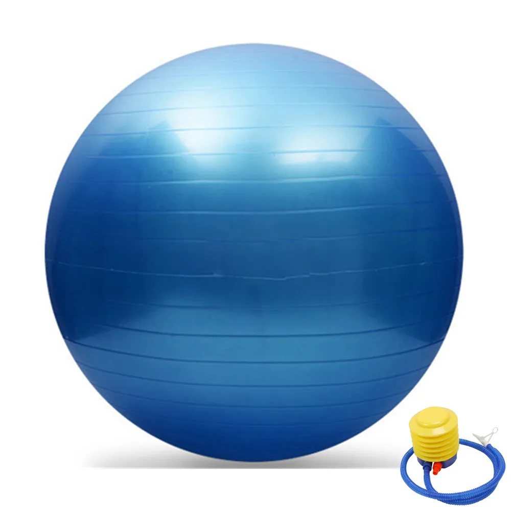 Спортивные мячи для йоги, бола, Пилатес, фитнес-мяч, тренажерный зал, фитбол для баланса, упражнения, Пилатес, тренировки, массажный мяч с насосом 65 см - Цвет: Синий